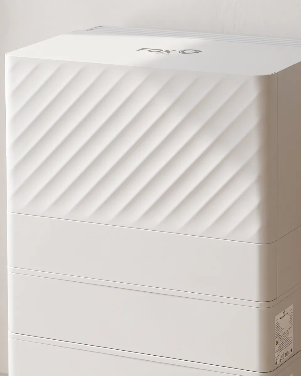 Behuizing van de Fox ESS PowerQ met golfstructuur